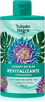 Tulipán Negro - Champú Micelar Revitalizante Fortalecedor, Cuidado para Cabello Normal a Seco, con Serenoa y Ginseng, 400 ml