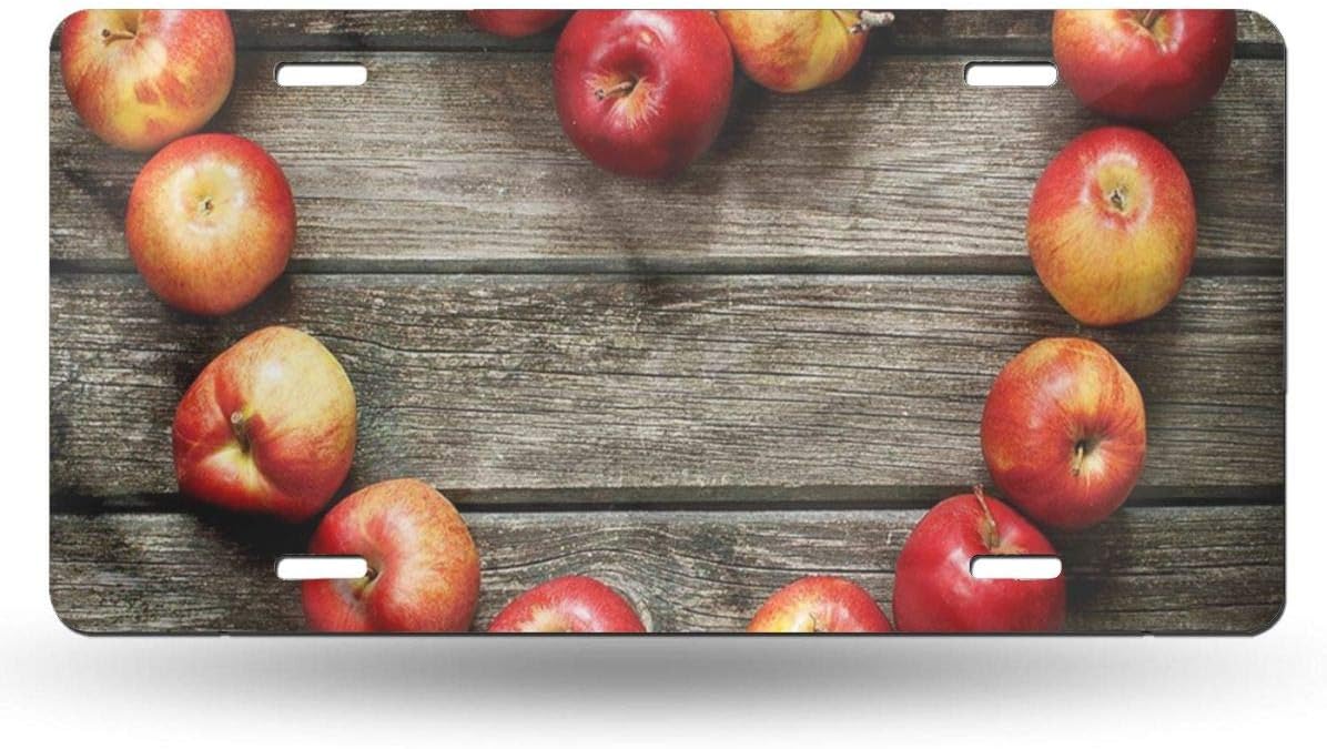 THONFIRE Car License Plate Frame Heart Shaped Apples Metal Covers for Front Wall Ride Golf Cart Truck Tag Signs SUV Home Decoration 6