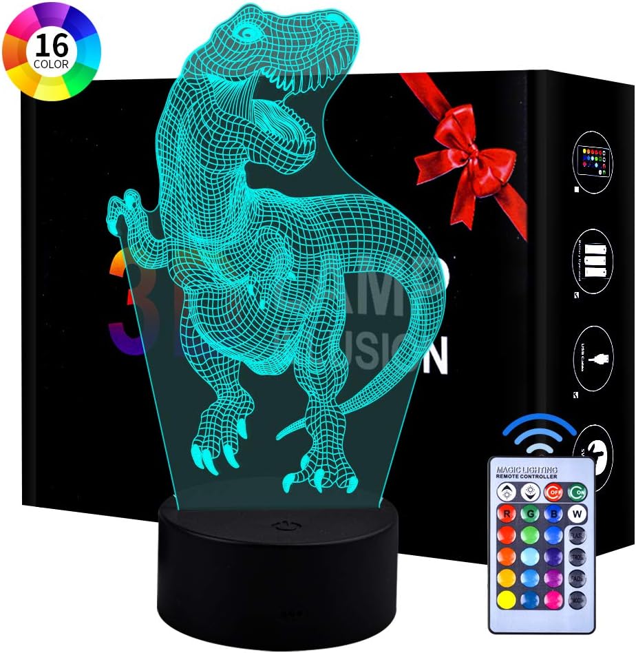 LITTLEFUN 3D Dinosaur Night Light，Holiday Lantern Gift for Kids