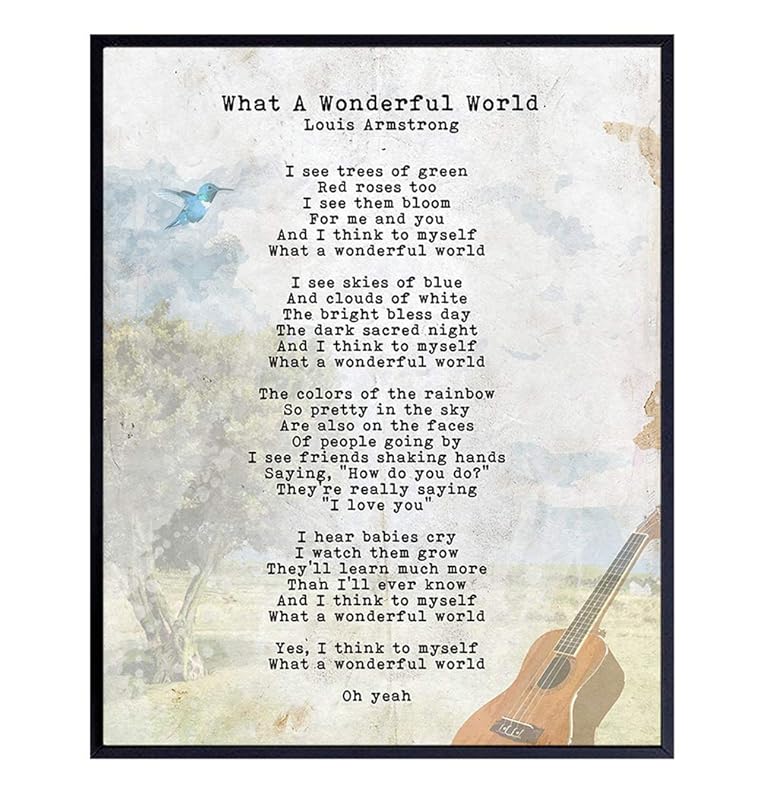 Amazon What A Wonderful World Lyrics Poster 8x10 Wall Art Home 