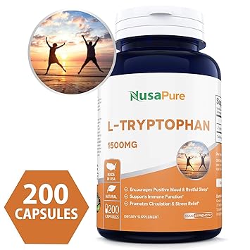 Amazon.com: Mejor L-Tryptophan 1500 mg 200 caps (sin gluten ...