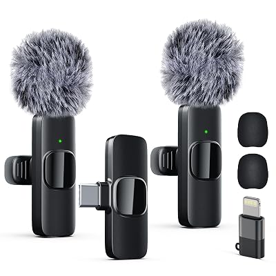 Labstandard Professional Wireless Lavalier Lapel Microphone for iPhone, iPad, mini Video Recording Mic forInterview Video Podcast Vlog YouTube&Livestream, Noise Reduction, Plug &Play