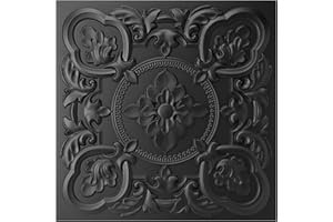 Art3dwallpanels 12 Pack Drop Ceiling Tiles, 24 x 24 Inch High Grade PVC 3D Wall Panels Vintage Flower Pattern for Interior Wa