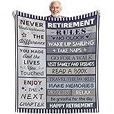 Retirement Gift for Men, Best Gifts for Retirement Men, Happy Retirement Gifts Ideas, Funny Farewell Presents for Coworker/Teacher/Dad, Retirement Party Decorations Blanket 50"X60" (Blue, 50"x60")