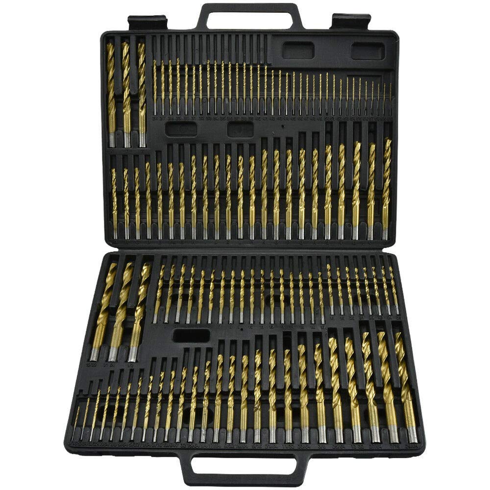 High Speed Steel W/Index Case Drill Bit Set 115 PC Titanium Coated