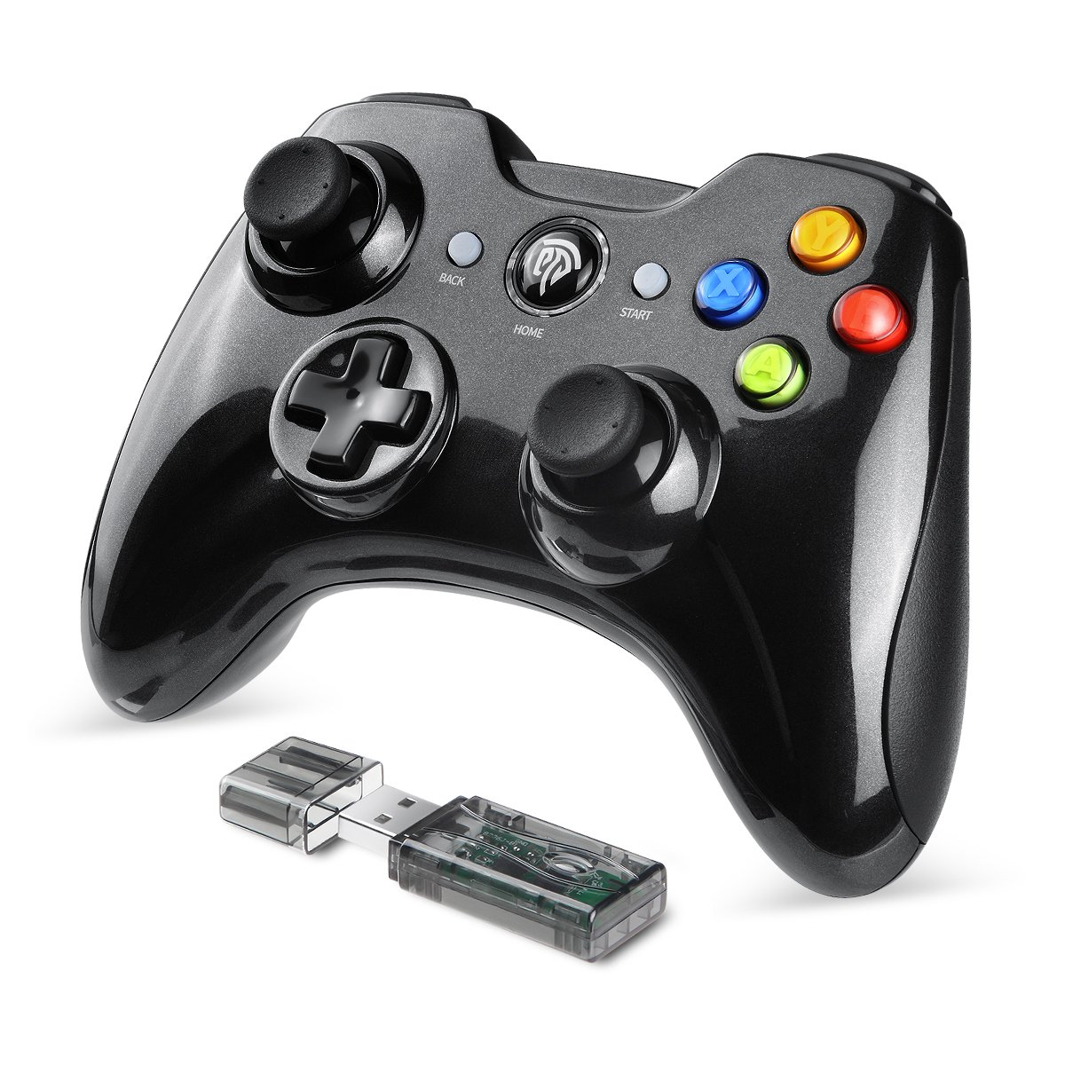 EasySMX 2.4G Wireless Controller for PS3, PC Gamepads with Vibration Fire Button Range up to 10m Support PC (black)