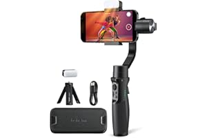 hohem iSteady Mobile+ Kit Gimbal Stabilizer for Smartphone, 3-Axis Phone Gimbal with Fill Light, Ultra-Wide-Angle Mode, 600° Inception, YouTube Vlog Stabilizer for Android and iPhone 15,14,13 PRO Max