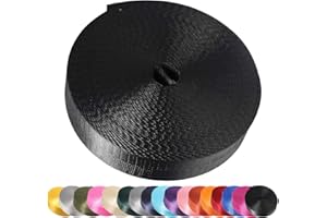 Devobunch 1 Inch Nylon Webbing Strap, Heavy Duty Nylon 10|25 Yard Webbing Roll, Durable Nylon Strapping for Indoor or Outdoor Gear, DIY Crafting, Repairing, 18 Vibrant Colors