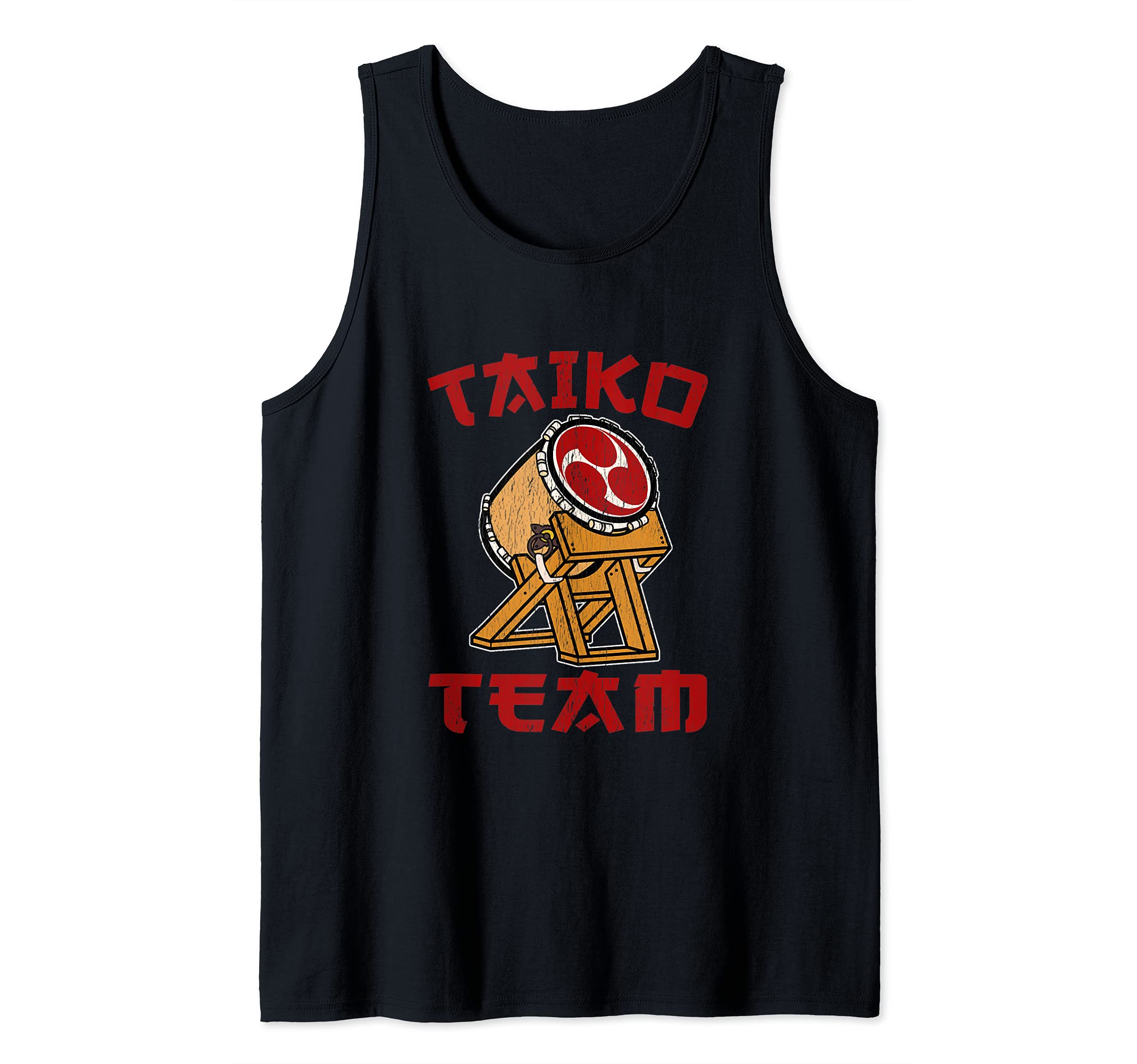 TAIKO DRUM RED MITSUDOMOE SYMBOL PRACTICE DESIGN Tank Top