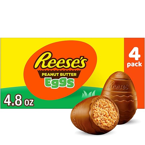 REESE’S MILK CHOCOLATE PEANUT BUTTER CREME EGGS CANDY, EASTER, 1.2 OZ BOX (4 PIECES)