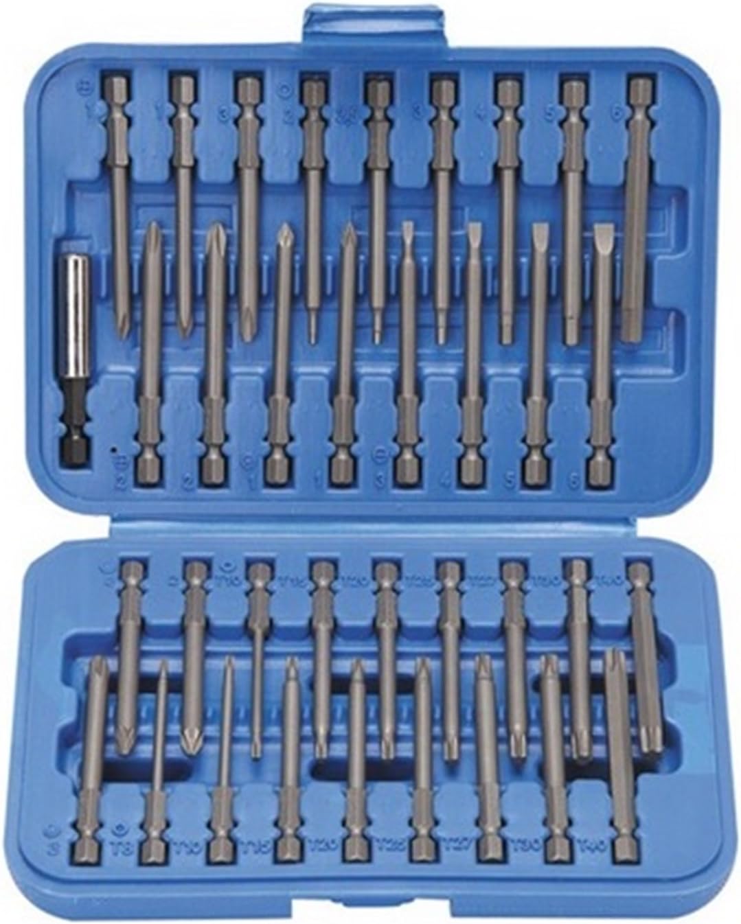 36 Pc 3" Long 1/4" Hex Shank Screwdriver Bit Set - Hex, Pozi, Torx, Tamperproof