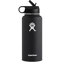 Hydro Flask Water Bottle | Stainless Steel & Vacuum Insulated | Wide Mouth with Straw Lid | Multiple Sizes & Colors