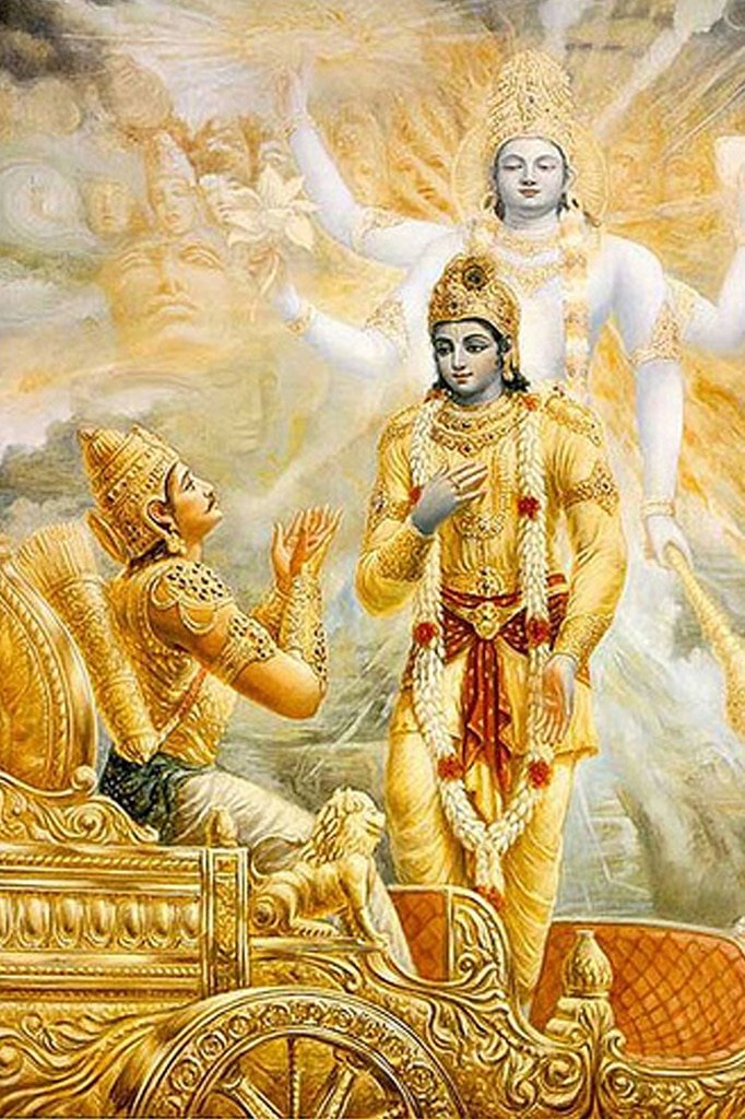 MNTC Lord Krishna with Geeta Updesh to Arjun Poster (Vinyl Paper Print