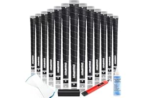 CHAMPKEY X-WEAVE Rubber Golf Grips 13 Pack with Full Repair Kits - Medium Lower Hand Golf Club Grips - Enhanced Grip and Traction Golf Grips for Men and Women