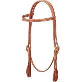 Weaver Leather ProTack Quick Change Browband Headstall Features Leather Tab Bit Ends, Russet