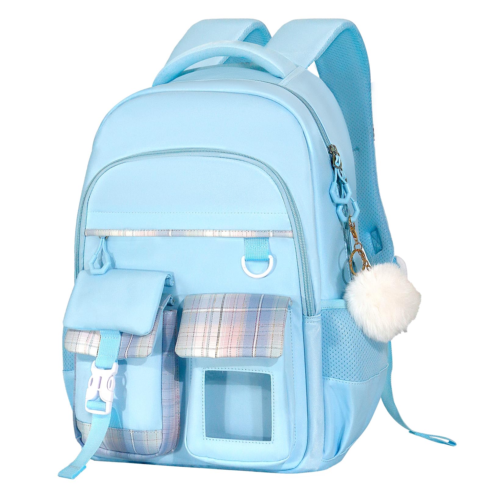 Photo 1 of ***Factory seal***
Kawaii Blue Kids Backpack for Girls, Fashion Multiple Pockets Bookbag for Primary Elementary High School for Teen Girls