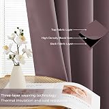 MRTREES Blackout Curtains 66x90 Inch 2 Panels Blush Pink Eyelet Thermal view 3