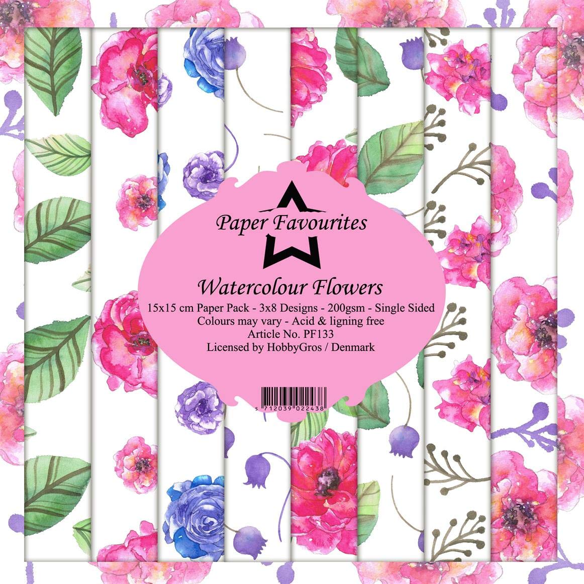 Paper Favourites Watercolour Flowers 6 x 6 inch Paper Pad