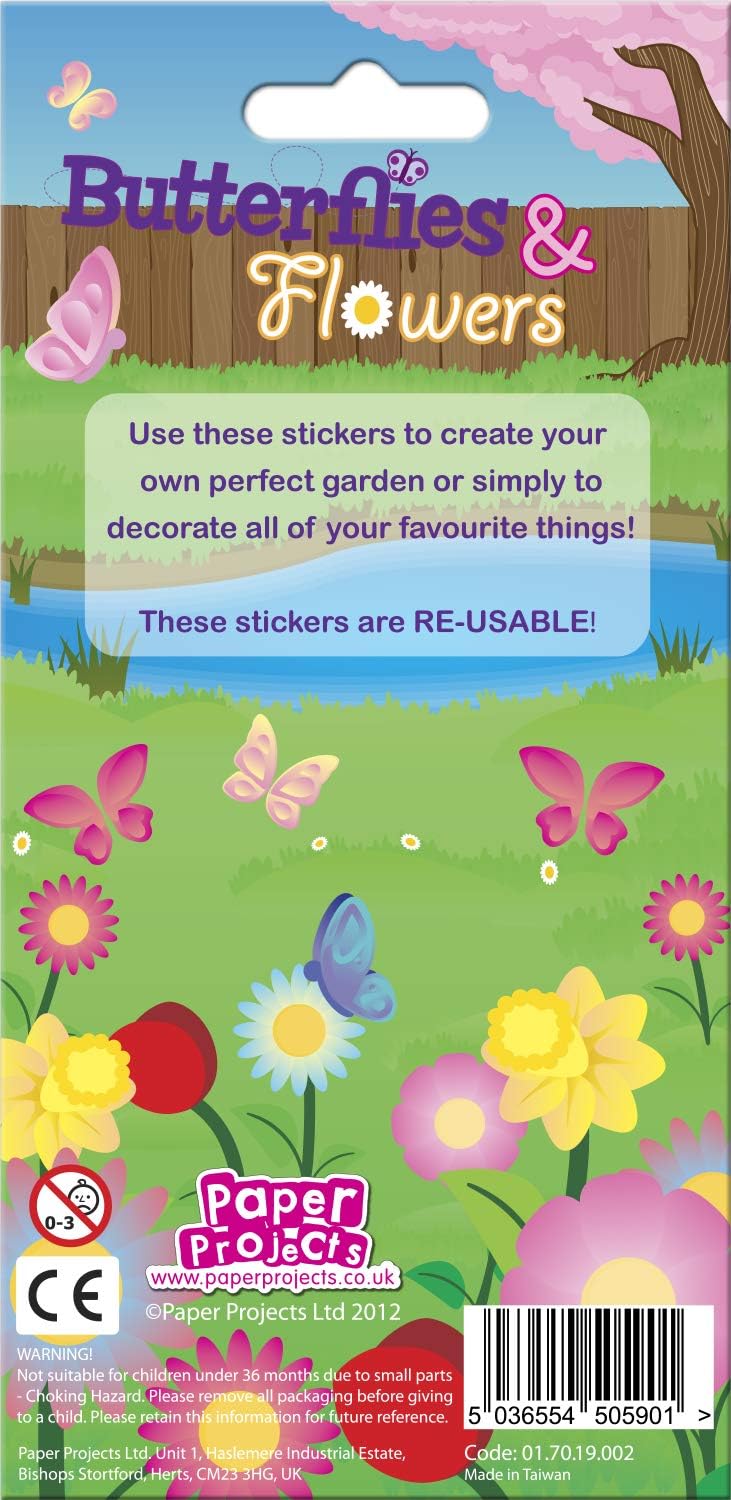 Butterflies Chunky Reusable Craft Stickers, Green, 19.5cm x 9.5cm - Image 3