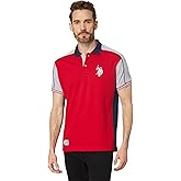 U.S. Polo Assn. Men's Slim Fit Short Sleeve Double Collar Pique Knit Polo Shirt