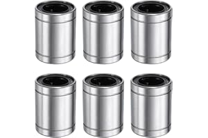 uxcell 6Pcs LM20UU Linear Bearing 20mm Bore 32mm OD 43mm Length Linear Ball Bearings Double Side Rubber Sealed Bearing Steel 