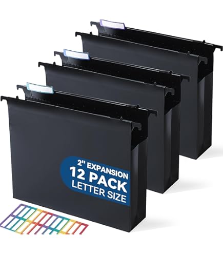 Amazon.com : SortRax Plastic High Capacity Hanging File Folders, 4