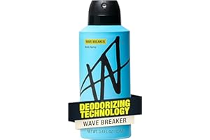 Jake Paul Wave Breaker Body Spray for Men By W, Odor Blocking Body Deodorant, Long Lasting Protection, 3.4 fl oz