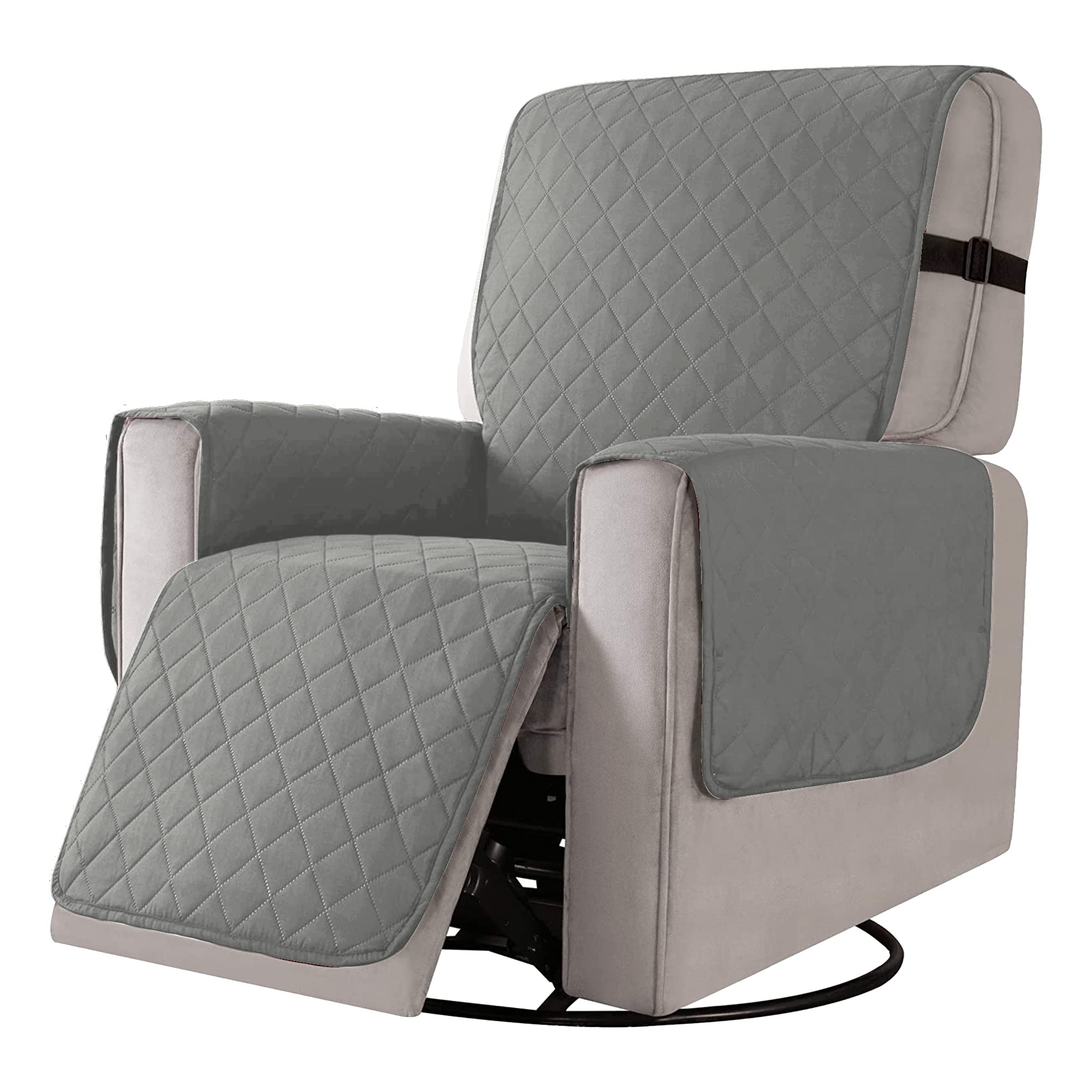 Time to Sparkle 1Pack Recliner Chair Cover Waterproof Recliner Chair Covers Slip Slipcover Protector Machine Washable Furniture Protector Cover for Kids and Pets - Light Grey