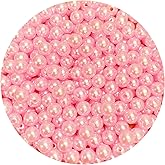 Pearl Beads,300 Pcs Craft Beads Loose Pearls 8mm Round Spacer Beads for Earring Bracelet Necklace Key Chains Jewelry DIY Craft Making,Decoration and Vase Filler (8mm, Light Pink)