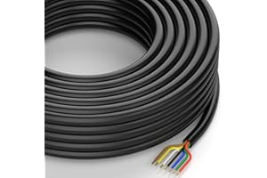 DOAUTO 50 Foot Heavy Duty 14/12/10AWG 7 Way Round Conductor Blade Wiring RV Trailer RV SAE Cord Harness Wire, 7 Individually Jacketed RV Tow Hitch Caravan Cord Cable Insulated Wiring14/4 10/2 12/1