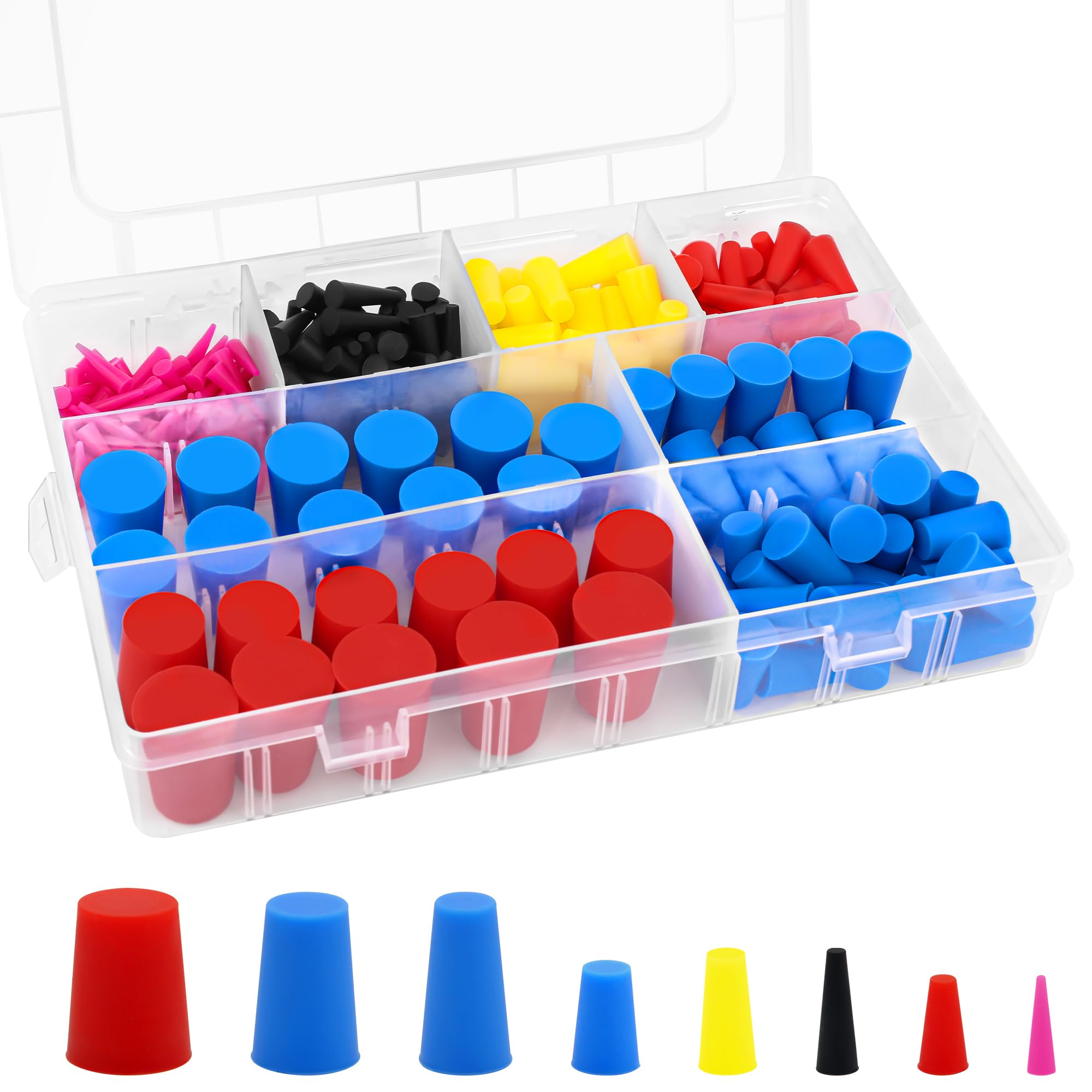 260PCS Silicone Rubber Tapered Plug, Coldairsoap