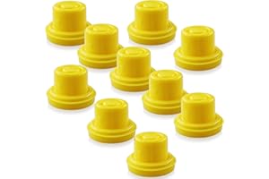 Mapleza Professional Top Hat Blitz Gas Can Cap, Yellow - Universal Spout Replacement with Venting for 1 & 2 Gallon Gasoline Can, Pack of 10
