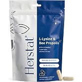 Herstat L-Lysine &amp; Propolis, Immune Support, Skin Health, High Strength, 60 | Suitable for Adults with Cold Sores, Lips and Immunity Function Capsules, Amino Acid Lisina Tablets, Collagen Production