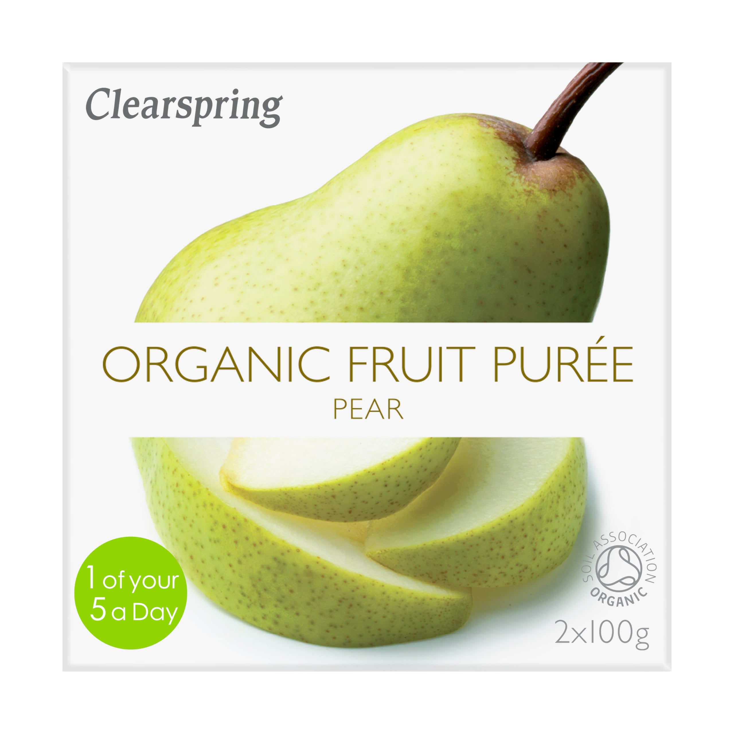 CLEARSPRING WHOLEFOODS Organic Pear Fruit Puree 2x100g (PACK OF 12)