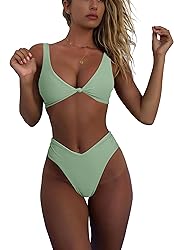 geluboao Women High Waisted Bikini Sage Green Kont
