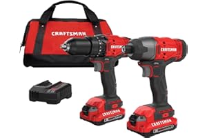 CRAFTSMAN V20 MAX Cordless Drill and Impact Driver, Power Tool Combo Kit with 2 Batteries and Charger (CMCK200C2AM)