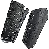 HiiFeuer Medieval Embossed Arm Bracers, Retro Faux Leather Knight Arm Gauntlets, Vintage Arm Guards