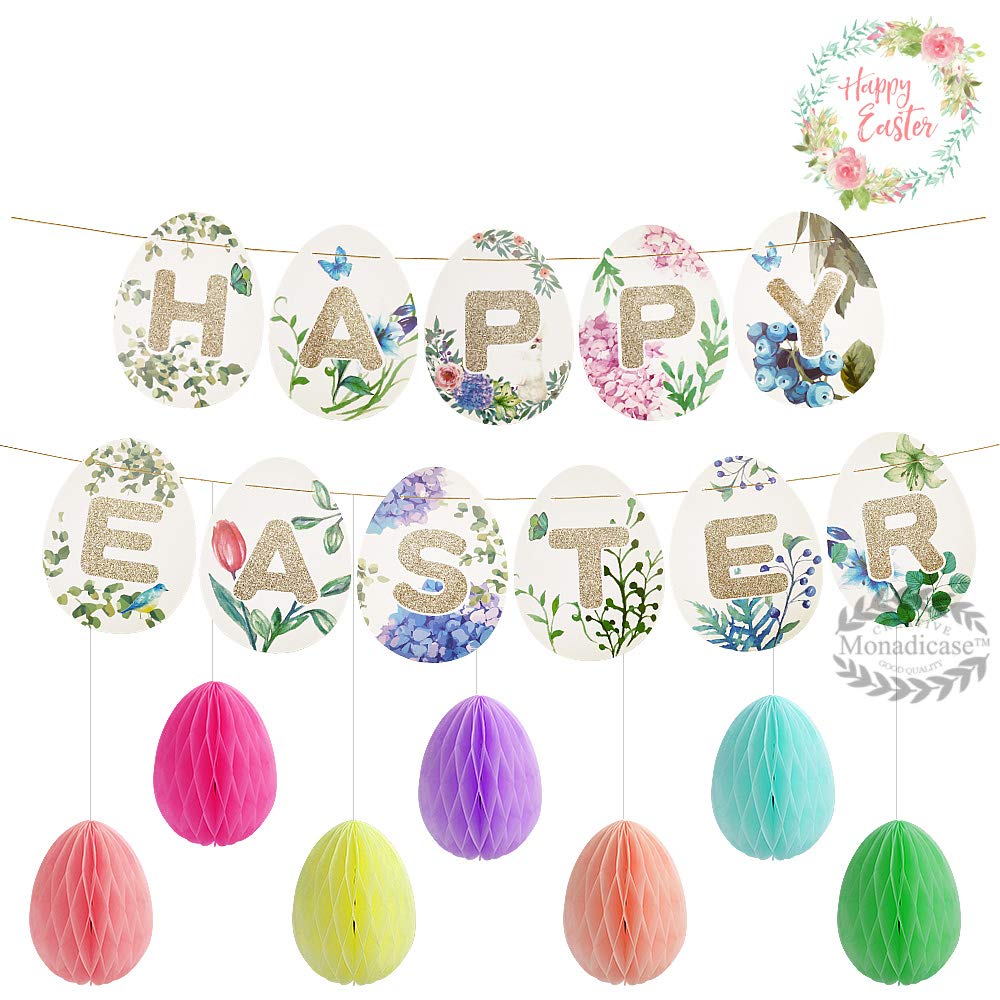Amazon Com Easter Day Banner Bunting Egg Decorations Kit 1 Happy Amazon Com Easter Day Banner Bunting Egg Decorations Kit 1 Happy