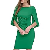 DKNY Womens Tulip Sleeve Mini Sheath Dress