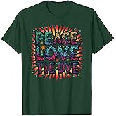 Peace Love Tie Dye Retro Hippie Design T-Shirt
