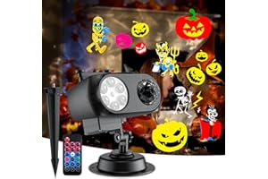 VANSMAGO Projector Lights Outdoor, 10 in 1 HD Effect Indoor Holiday Decorations Lights with 3D Ocean Wave, 8 Moving Patterns at a Time, RC&Waterproof for Christmas Halloween Garden Birthday Party