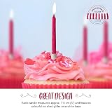 Anniversary House Fuchsia Glitter Candles 12 With Holders 7.5cm view 6