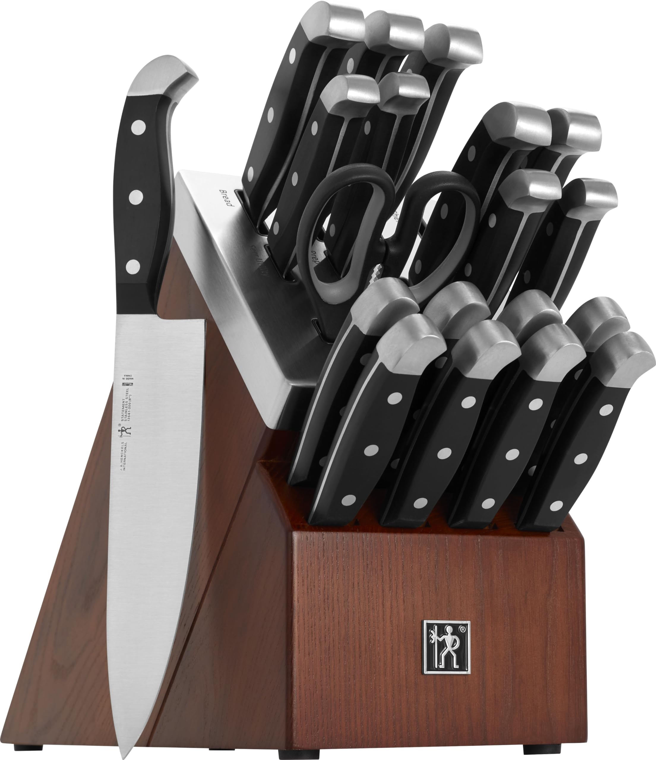 Henckels International Statement Selbstschärfendes Messer-Set – 20 Teile In Schwarzem Block, Inkl. 8-Zoll-Kochmesser