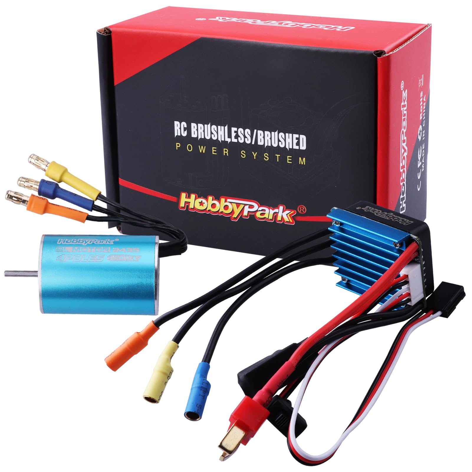 Photo 1 of HobbyPark 2435 4800KV Brushless Motor and ESC Combo 25A Electric Speed Controller for Traxxas 1/18 LaTrax Teton Desert Prerunner Rally, 1/16 Revo RC Cars Trucks