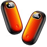 Electric Hand Warmers Rechargeable with Flashlight, LED Display, 17Hrs Warmth, Dual-Side 4 Levels Fast Heating Portable Pocket Heater for Hunting, Camping, Golf, Outdoor, Gifts for Women/Men