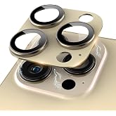 Kanosan Compatible for iPhone 15 Pro/iPhone 15 Pro Max Camera Lens Protector [Full Coverage Metal] 9H Tempered Glass Screen Camera Cover Titanium Gold