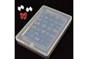 LIFOOST 3D Bow Nail Mold Silicone Nail Tools Cute Bowknot Butterfly Nail Charms Resin Molds Nail Art Carving Template for Resin Accessories Nails Design