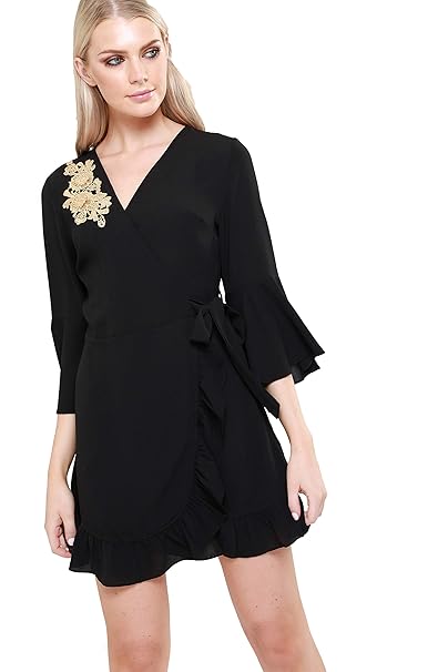 simple black wrap dress