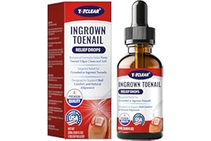 TOTCLEAR Ingrown Toenail Relief: Ingrown Toenail Softener - Ingrown Nail Drops for Men Women - Toenail Corrector Drops - Nail Growth Recovery Solution for Thick Curved Nails with Silicone Gel Toe Caps - 20ml
