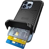 Scooch for iPhone 13 Pro Case with Card Holder, Wingmate Wallet Case with Hidden Card Slot and RFID Protection for up to 4 Cards, 10-Foot Drop Protection, Black